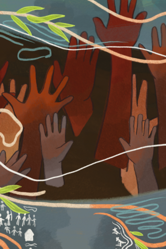 An aunty explains the child protection journey to a young woman