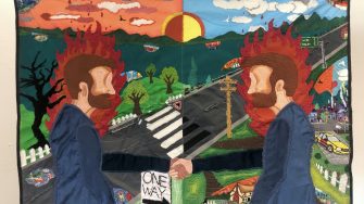 Charles Levi's split man artwork