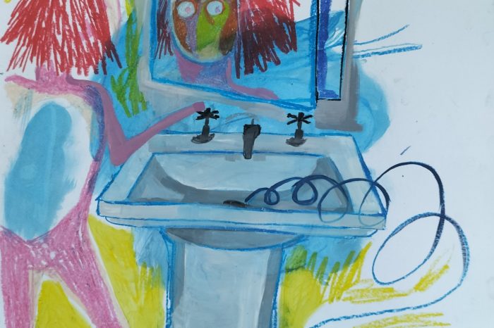 Close up of Lucy Parkinson artwork "Down the Drain"