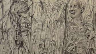 Joel Coleman artwork featuring two figures