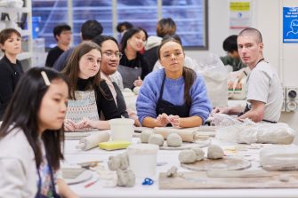 Students in Ceramics class