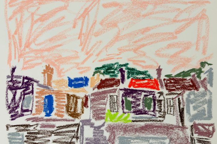 Elizabeth Wawn, 'Urban Landscapes' 2024, Sennelier oil sticks on paper, 56cm x 64.5cm, 70.5cm x 52cm.