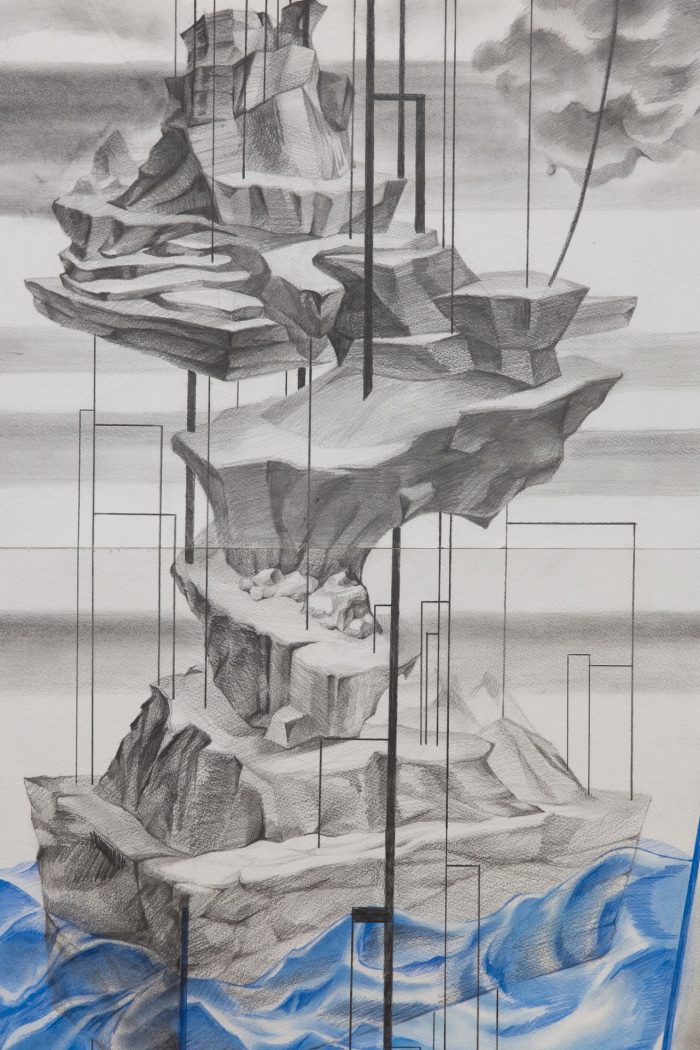 Hoo Park, ‘Invisible’ (2025). Graphite pencil, graphite powder and colored pencil on Bockingford watercolor paper 425gsm; 4 panels: 59.4cm x 42cm each. Photograph: Anna Kucera.