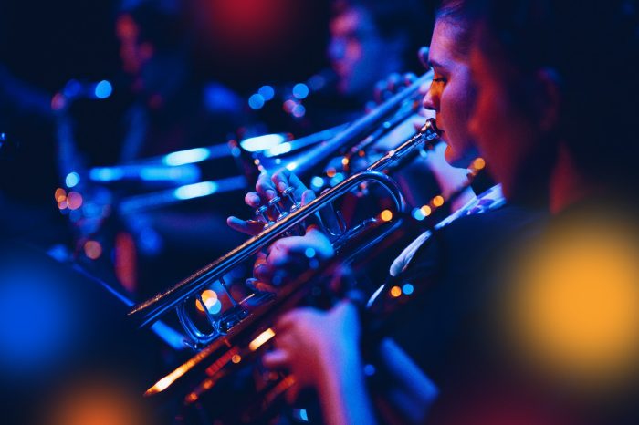 Jazz pianist and composer Satoko Fujii with the UNSW Jazz Orchestra and Advanced Jazz Ensemble for Listen Up!, curated and conducted by Spence and internationally renowned saxophonist and composer Sandy Evans.