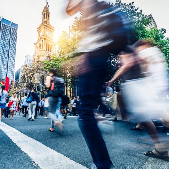 Sydney Town Hall in the background,Sydney,New South Wales, Australia.