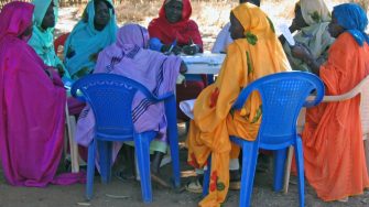 Women sitting around a table