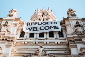 Refugees Welcome banner