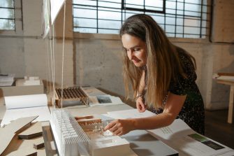 built environment student creating a model