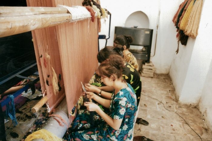 Uzbek carpet weavers