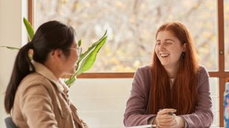 Social work students society meeting of students discuss ideas.