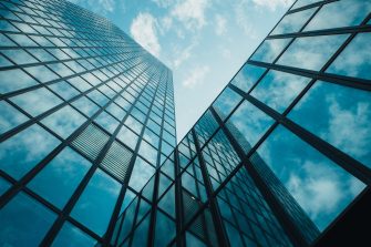 Low angle photography of high building