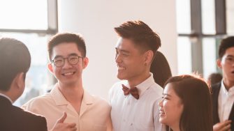 Students at an award ceremony