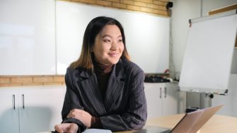 Woman working at computer