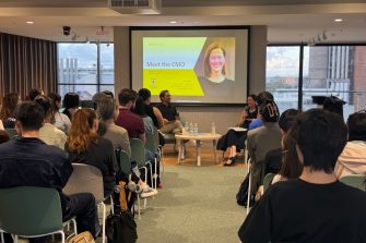 Students and staff at the Meet the CMO event