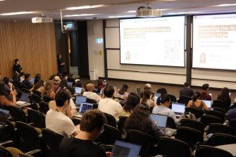 students sitting in lecture hall at the 2025 Ai in marketing workshop