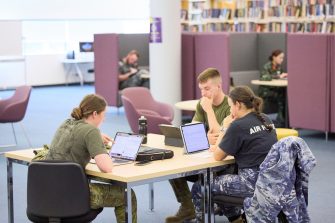 ADFA Canberra UNSW students studying at table