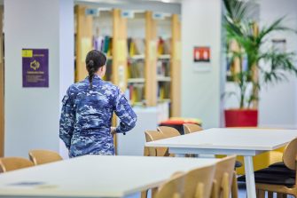UNSW Canberra Library student walking