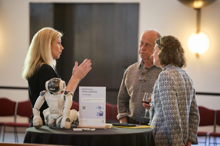 Expert in robotics, AI and automation Dr Sue Keay speaking to Independent MP Allegra Spender.