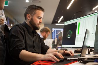 Man working at a computer
