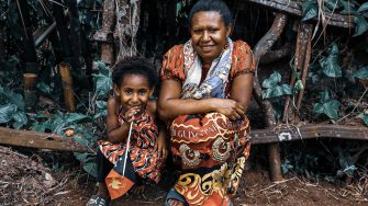 Women in saris, Port Moresby, National Capital District, Papua New Guinea
