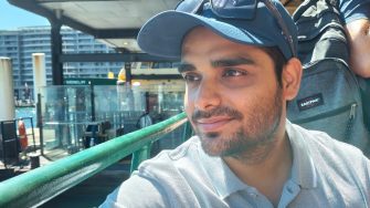 A headshot of a man at Circular Quay, Sydney