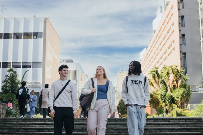 Students walking on main walkway