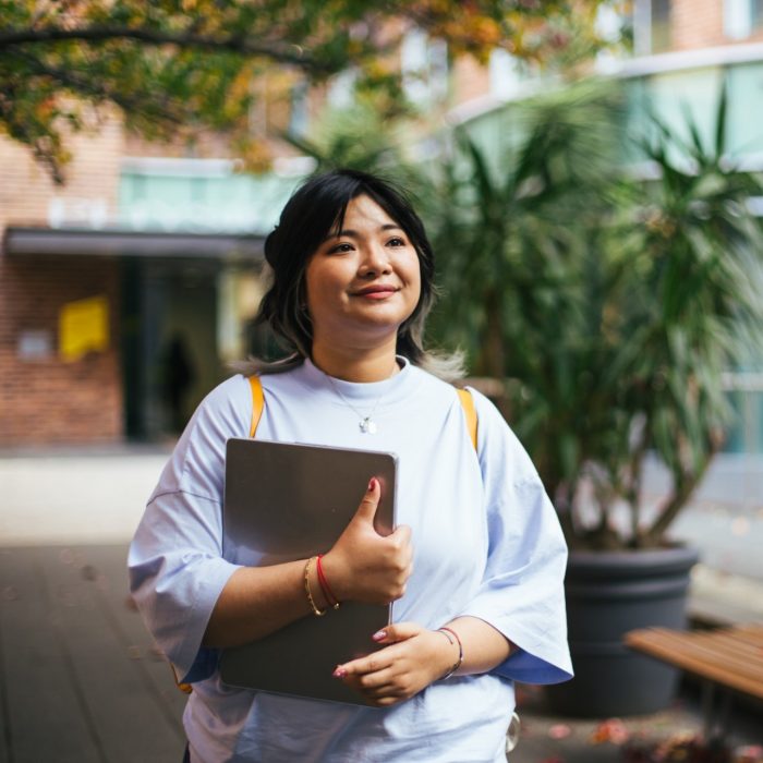 Students walking on campus