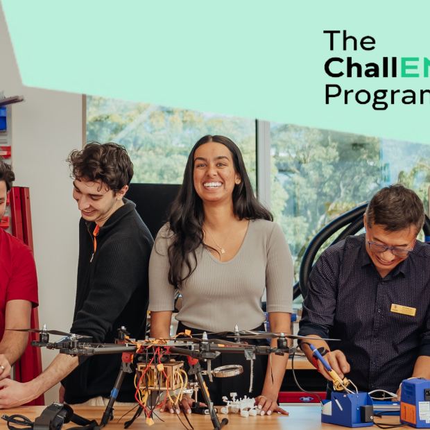 Group of students participating in experiments