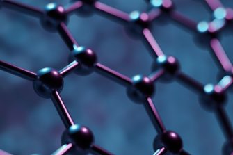 Structure of hexagonal nano material. Nanotechnology concept. Abstract background. 3D rendered illustration.