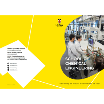 Cover image for School brochure, UNSW School of Chemical Engineering