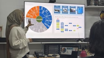 Sadia Khaja is presenting a graph of her drinking water honours thesis