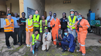 Agricycle UNSW students learn about making briquettes with Gulu University students