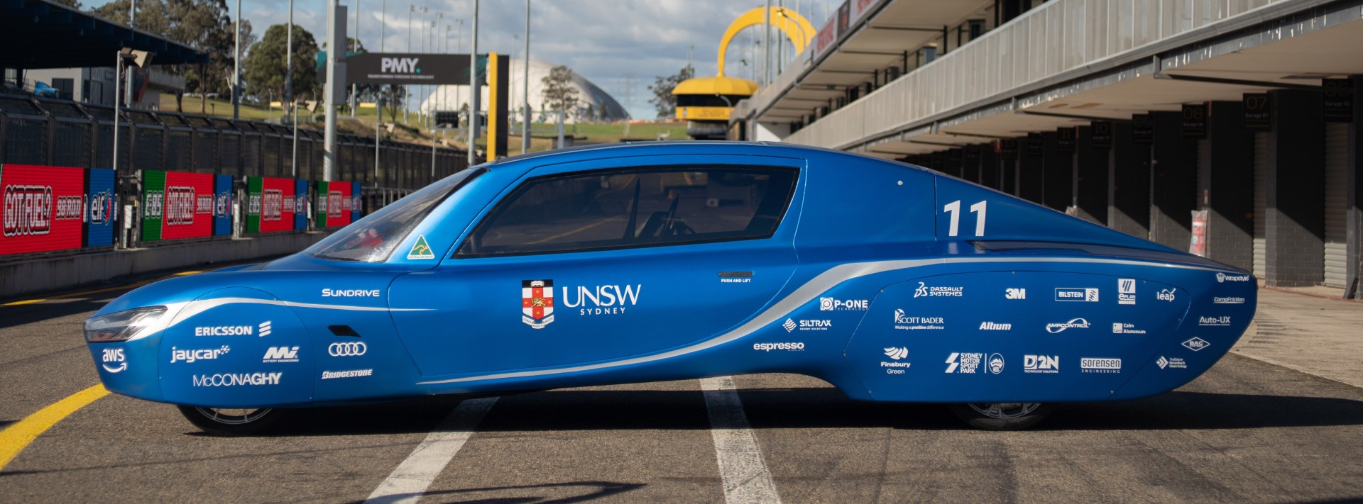 Sunswift 7 solar-powered car which will compete in the 2025 Bridgestone World Solar Challenge