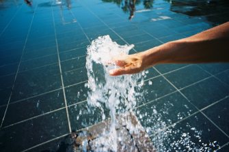 A jet of water shooting up from a fountain
