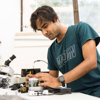 Sarvesh Singh in the lab