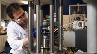 Male Engineering student in lab