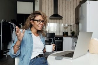 Lady with coffee mug