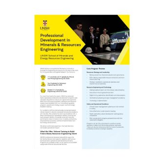 Professional Development in Mineral & Resources Engineering Brochure Cover