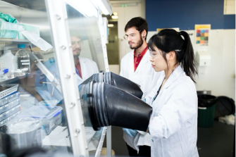 Laboratory technicians at work