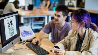 Two students graphic design