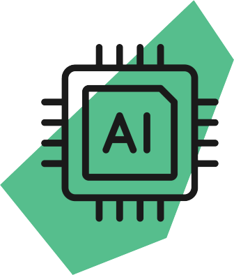 Icon of ai letters written within a square