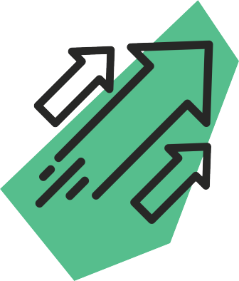 Icon of arrows pointing northeast