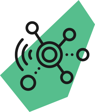 Icon of connected bubbles