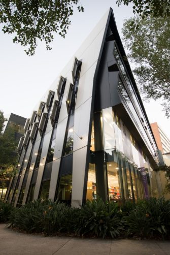 Exterior shot of the Law and Justice Building, Kensington, UNSW.