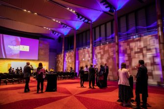 Photographs of people whom attended the law scholarships award and the food avaliable at the event