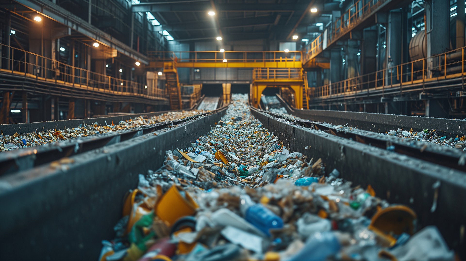 Recycling Plant. Encouraging product stewardship. Process of sorting and recycling materials