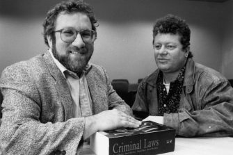 David Brown and colleague in black and white