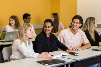 A group of students in a classroom.