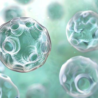 D Visualization of Genetically Modified Cells Producing Chimeric Antigen Receptor for CAR T-cell Therapy. Concept Biomedical Imaging, Genetic Engineering, Cancer Immunotherapy, Cell Biology