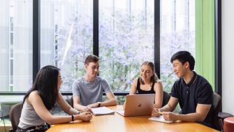 group of students in meeting room